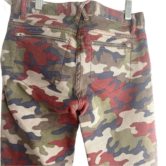 SOUER Camo  Cropped French Military Ankle Zip Designer Pants Size Small - Picture 4 of 8